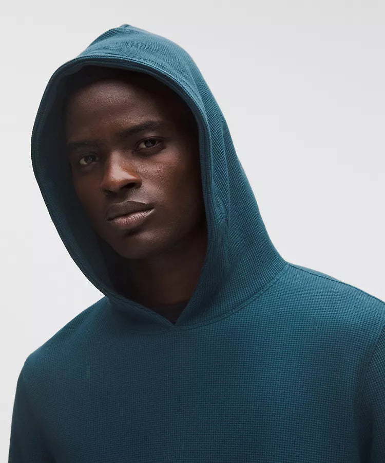 Cotton-Blend Waffle Knit Hoodie