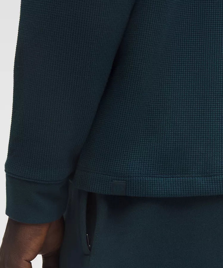 Cotton-Blend Waffle Knit Hoodie