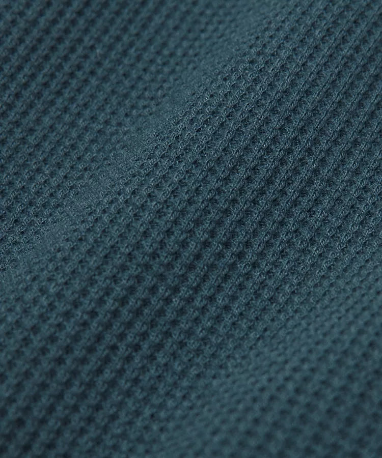 Cotton-Blend Waffle Knit Hoodie